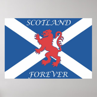 Scotland Forever Lion Rampant Flag Poster
