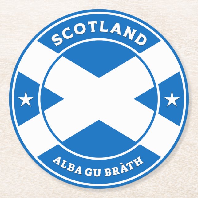 Scotland Forever Round Paper Coaster (Front)