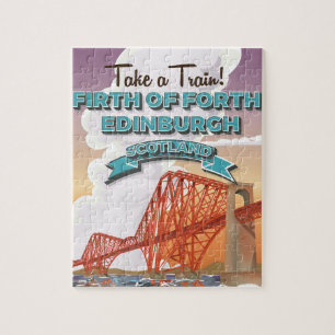 Scotland Fourth Bridge Travel poster. Jigsaw Puzzle
