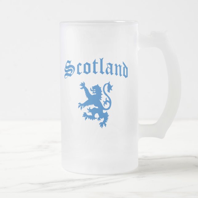 Scotland Frosted Glass Beer Mug (Right)