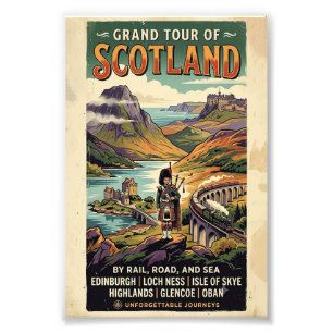Scotland Grand Tour Retro Travel Poster