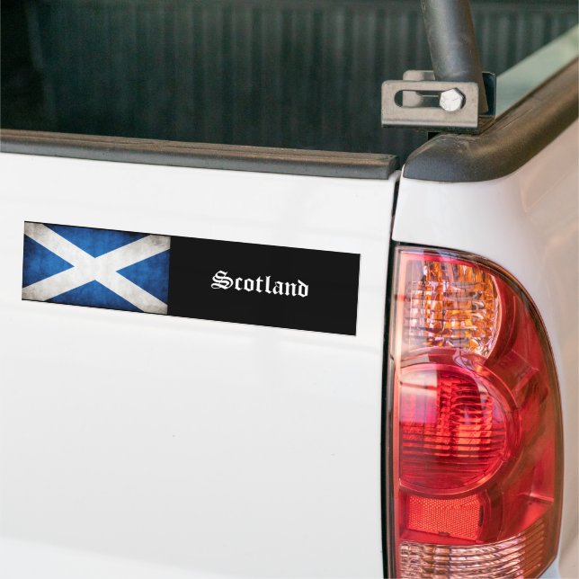 Scotland Grunge Flag Bumper Sticker (On Truck)