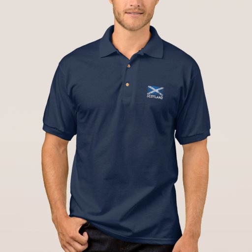 Image of Scotland + Grunge Scottish Flag Polo Shirt