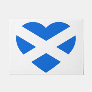 Scotland Heartflag on white dmcn Doormat