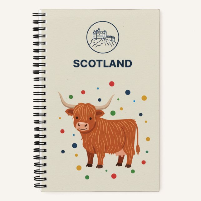 Scotland Heritage & Highland Cow Photo Archive Notebook (Front)