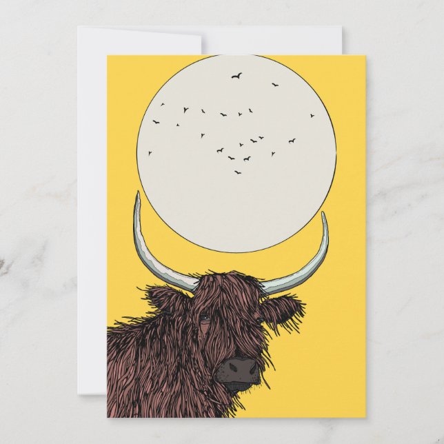Scotland Highland Cow Invitation (Front)