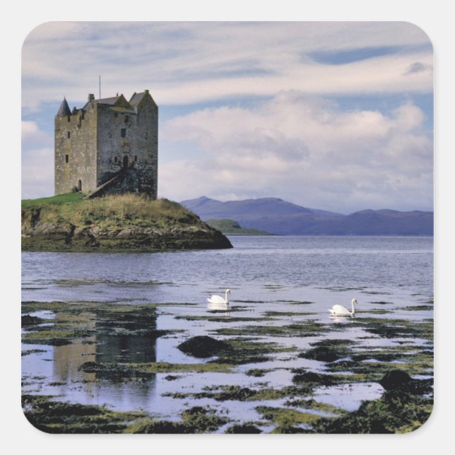 Scotland, Highland, Wester Ross, Stalker Square Sticker (Front)