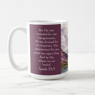 Scotland Highlands Aesthetic, Isaiah 53:5 Bible  Coffee Mug
