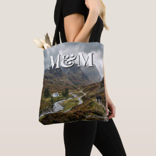 Scotland Highlands Aesthetic, Monogram Modern Tote Bag