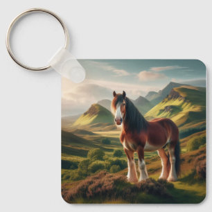 Scotland highlands Clydesdale horse Key Ring