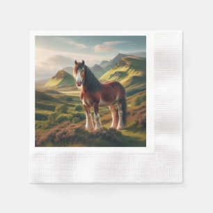 Scotland highlands Clydesdale horse Napkin