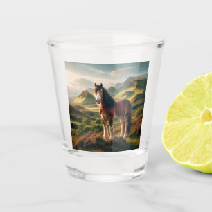 Scotland highlands Clydesdale horse Shot Glass