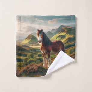 Scotland highlands Clydesdale horse Wash Cloth