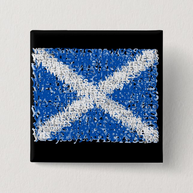 Scotland Independence: Scottish Yes flag, 15 Cm Square Badge (Front)