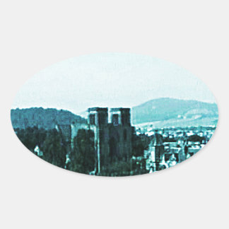 Scotland Inverness Castle Art snap-38784  jGibney Oval Sticker