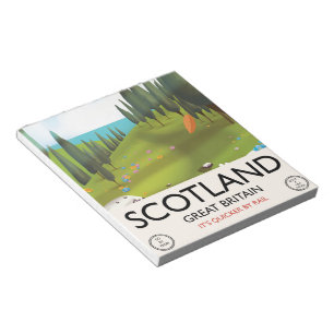 Scotland 'It's quicker by rail' Travel poster Notepad