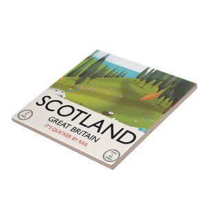 Scotland 'It's quicker by rail' Travel poster Tile