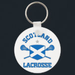 Scotland Key Ring<br><div class="desc">Lacrosse. Flag shield design with crossed sticks. Designs available in both regular and weathered,  vintage-style versions. Scotland lacrosse.</div>