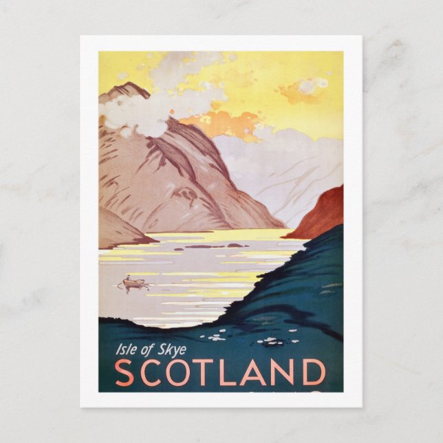 Scotland landscape, vintage travel postcard (Front)