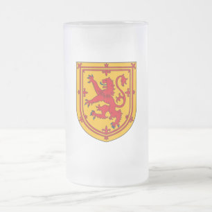 Scotland Lion Rampant Shield Frosted Glass Beer Mug