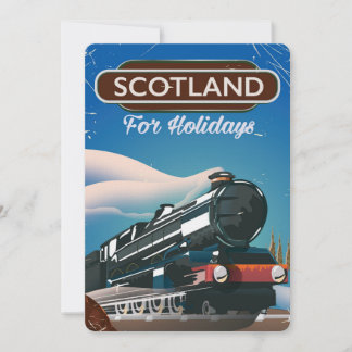Scotland Locomotive travel poster Invitation