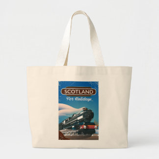 Scotland Locomotive travel poster Large Tote Bag