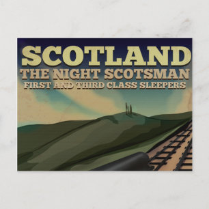 Scotland Locomotive Travel Poster Postcard