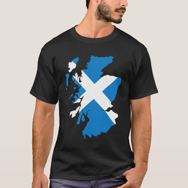 Scotland Map Flag Hoodie T-Shirt (Front)