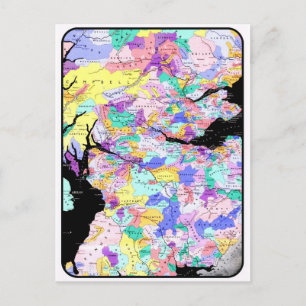 Scotland Map Scottish Clans Photo Postcard