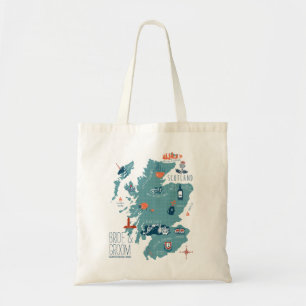 Scotland Map Tote Bag