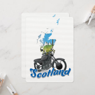 Scotland Motorcycle map travel poser
