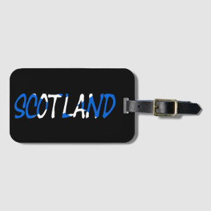 Scotland overlaid on Scottish Flag bc ltt Luggage Tag