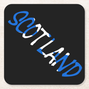Scotland overlaid on Scottish Flag coastercn Square Paper Coaster