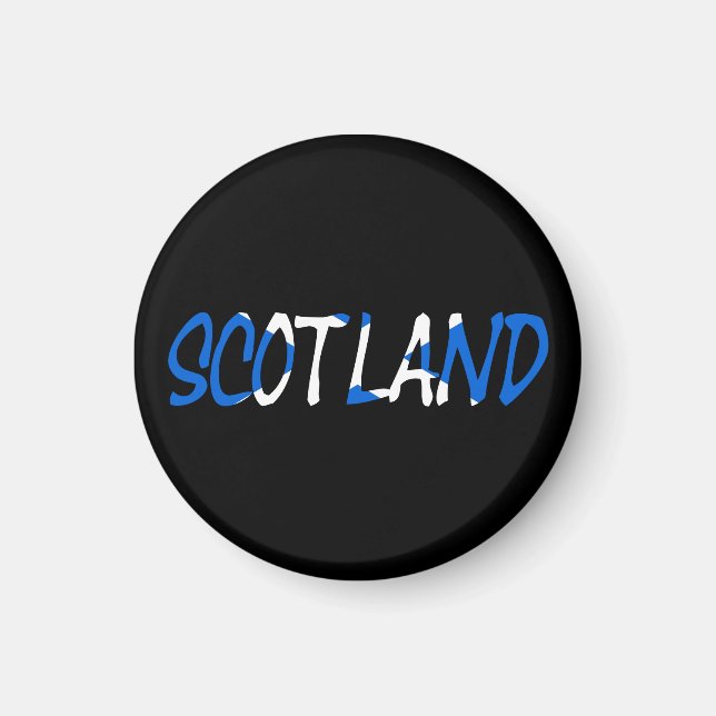 Scotland overlaid on Scottish Flag macn Magnet (Front)