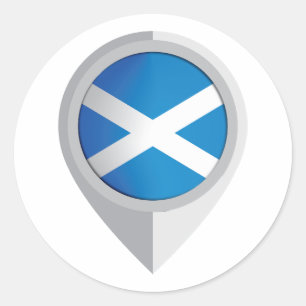 Scotland Pin Location Flag Classic Round Sticker