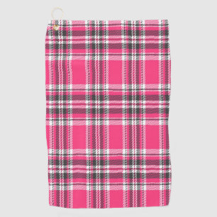 Scotland Pink and Black Tartan Plaid Golf Towel