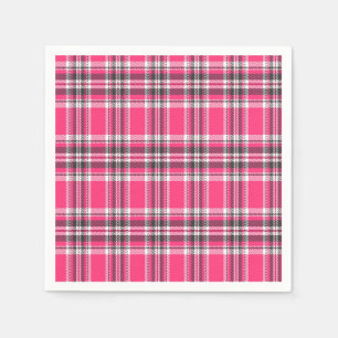 Scotland Pink and Black Tartan Plaid Napkin