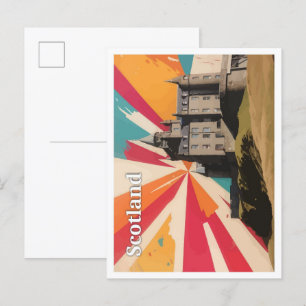Scotland Pop Art Travel Illustration Postcard