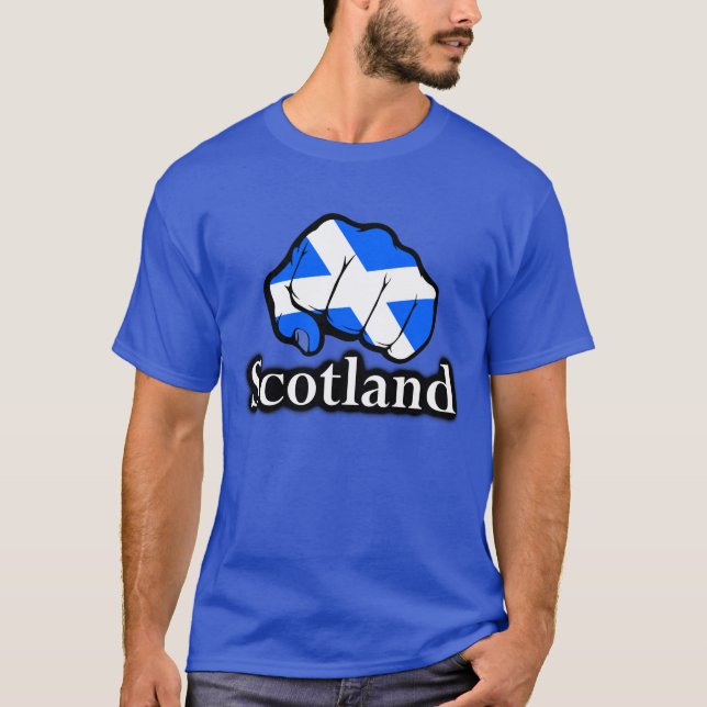 Scotland Proud Scottish Flag Fist T-Shirt (Front)