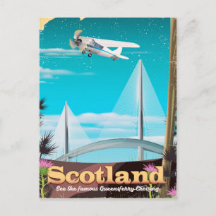 Scotland Queensferry Crossing travel poster Postcard