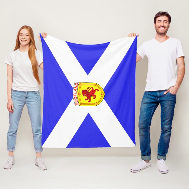 Scotland,  Rampant lion,  Ancient flag of Scotland Fleece Blanket (In Situ)