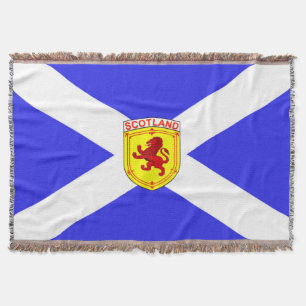 Scotland, Rampant lion, Ancient flag of Scotland Throw Blanket