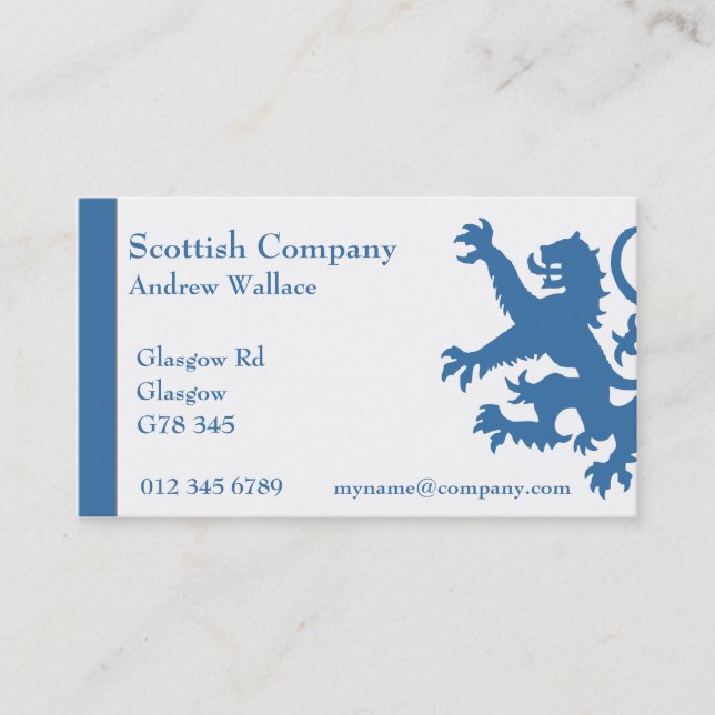 Scotland Rampant Lion Business Card (Front)
