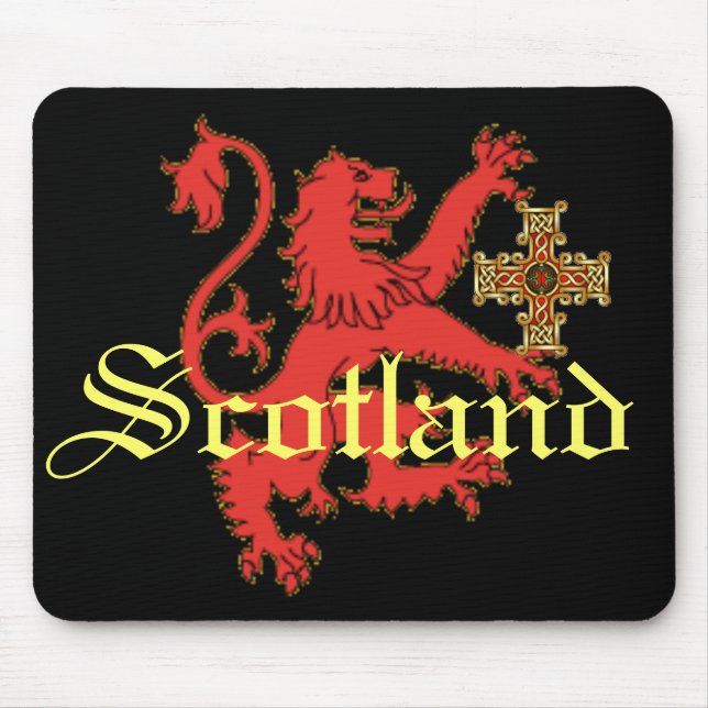 Scotland Rampant Lion  Celtic Cross Mousepad (Front)