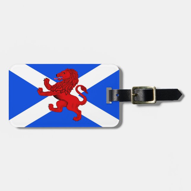 Scotland Rampant lion/Saint Andrew's flag emblem Luggage Tag (Front Horizontal)