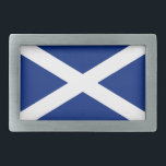 Scotland Rectangular Belt Buckle<br><div class="desc">This design shows the flag of Scotland,  the Scottish saltire,  in patriotic blue and white.</div>