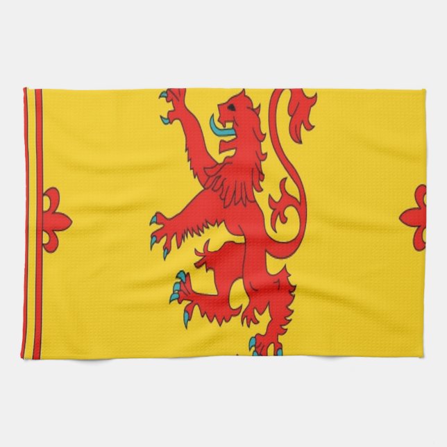Scotland red lion rampant Flag Tea Towel (Horizontal)