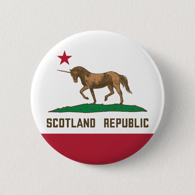 Scotland Republic California Flag Unicorn 6 Cm Round Badge (Front)