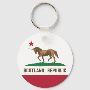 Scotland Republic California Flag Unicorn Key Ring