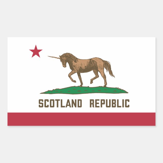 Scotland Republic California Flag Unicorn Rectangular Sticker (Front)